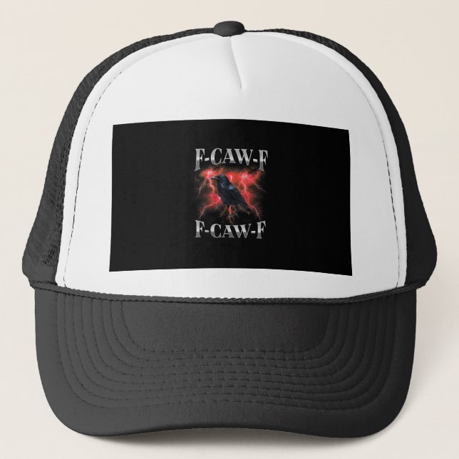 F-Caw-F Crow Bird Raven Gothic Meme Keps (Framsida)