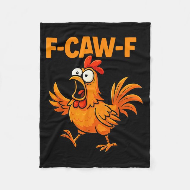 F-caw-f Crow Funny Fcawf Black Bird Chicken Meme G Fleecefilt (Framsidan)