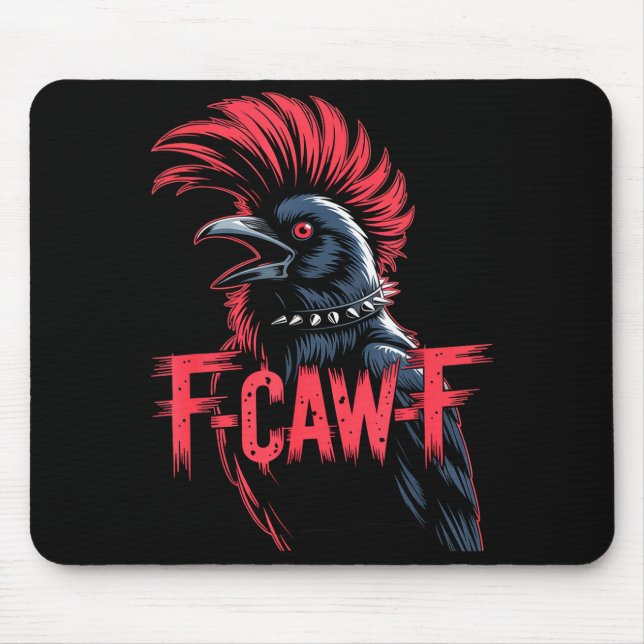 F-caw-f Crow Funny Gothic Moon Black Bird Hallowee Musmatta (Framsidan)
