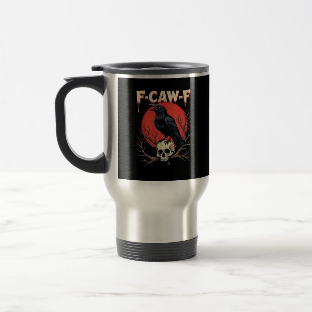 F-Caw-F Crow Funny Gothic Raven Humor Style Resemugg (Vänster)
