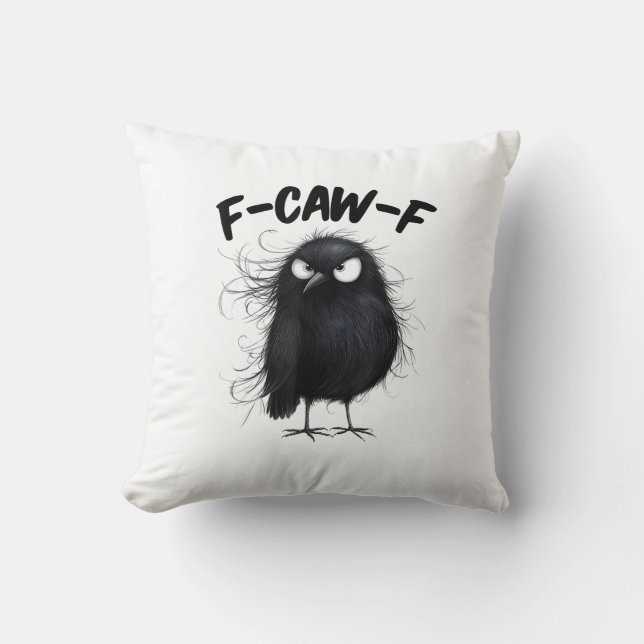 F-Caw-F Crow Funny Raven Bird Lovers Creative Styl Kudde (Framsida)