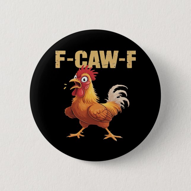 F-Caw-F Crow Gothic Funny Humor Knapp (Framsida)