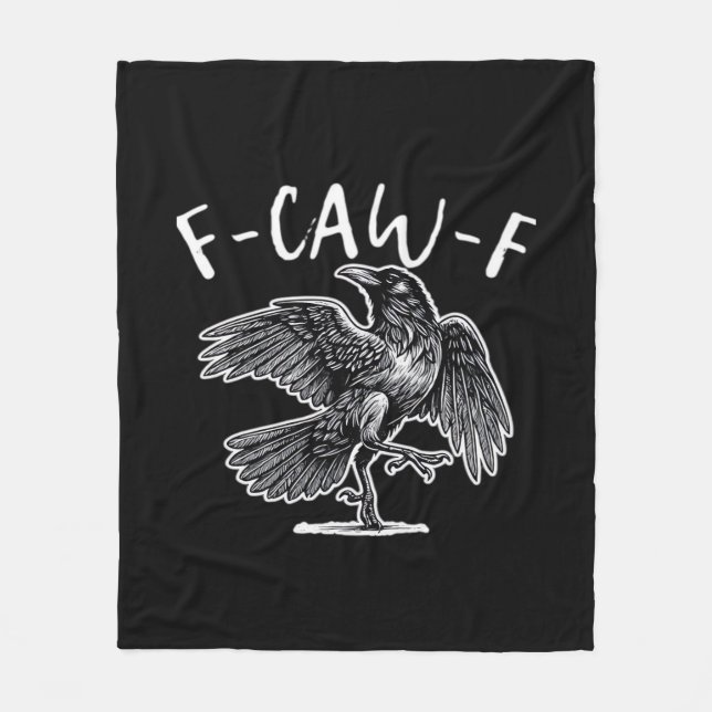 F-Caw-F Crow Gothic Humor Funny Fleecefilt (Framsidan)