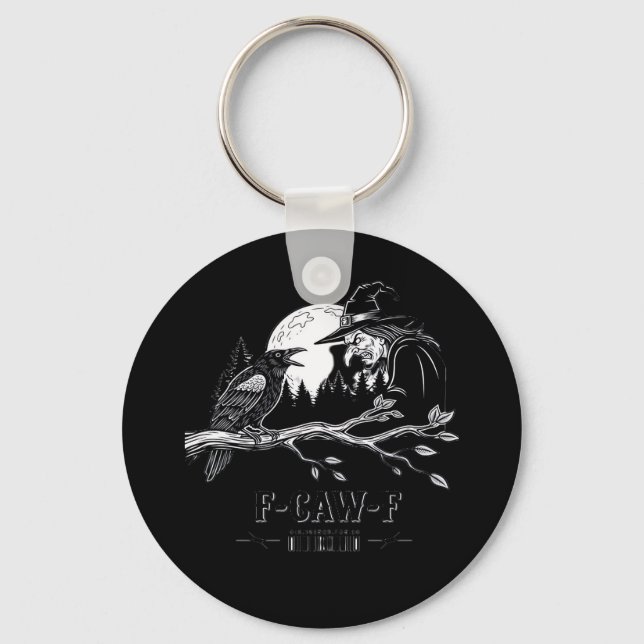 F-Caw-F Crow Halloween Witch F-Caw-F Nyckelring (Framsida)