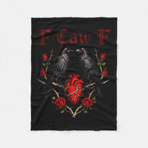 F Caw F Crow Heart Rolig Anti Valentindagen Singel Fleecefilt