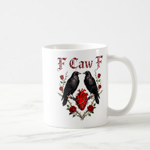 F Caw F Crow Heart Roligt Anti Valentines Day Sing Kaffemugg