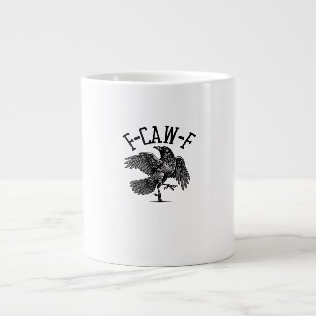 F Caw F Crow Kreativt Ledigt Jumbo Mugg (Framsidan)