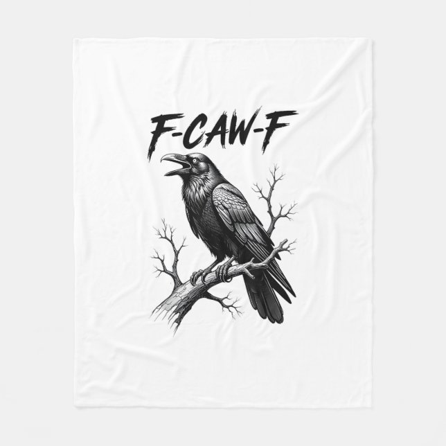 F Caw F Crow Lover Raven Meme Classic Style Fleecefilt (Framsidan)