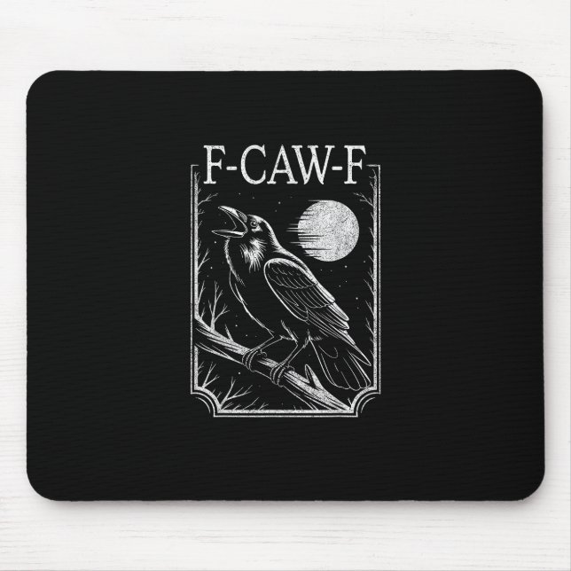 F-Caw-F Crow Minimal – Retro Gothic Bird Funny Rav Musmatta (Framsidan)