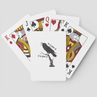 F-Caw-F Crow Pun Funny Bird Cawing Grunge Creative Casinokort
