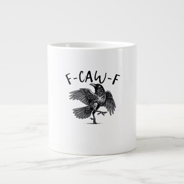 F Caw F Crow Retro Classic Style Jumbo Mugg (Framsidan)