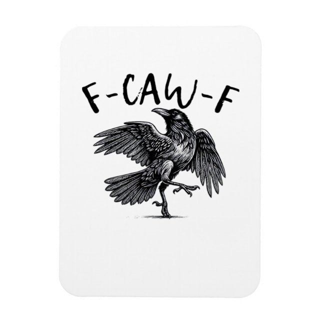 F Caw F Crow Retro Classic Style Magnet (Vertikal)