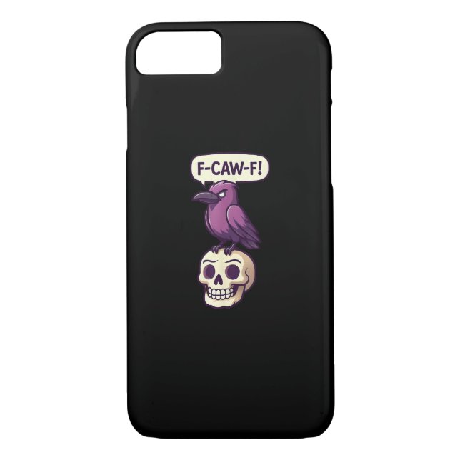 F-Caw-F Crow Skull Halloween Humor Graphic Design Case-Mate iPhone Skal (Baksida)