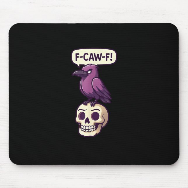 F-Caw-F Crow Skull Halloween Humor Graphic Design Musmatta (Framsidan)