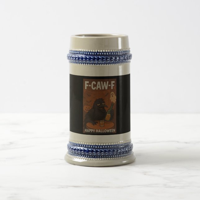 F-CAW-F Drunk Raven Halloween Beer Mugg Tankard (Center)