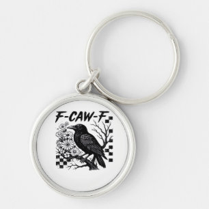 F Caw F Essential Rolig Trendig Stil Rund Silverfärgad Nyckelring