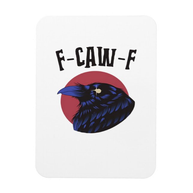 F Caw F Essential Vintage Grafisk Utseende Magnet (Vertikal)