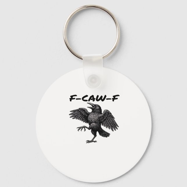 F Caw F Essential Vintage Grafisk Utseende Nyckelring (Framsida)