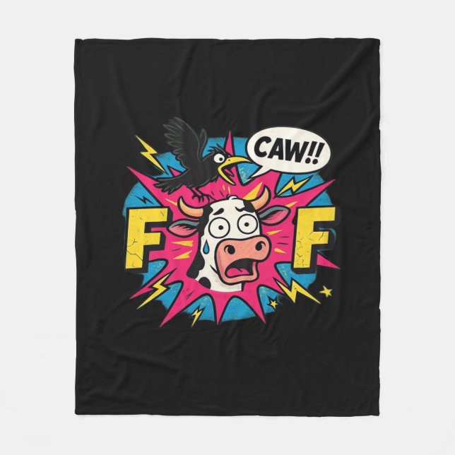 F-Caw-F Estetiskt Unikt Fleecefilt (Framsidan)