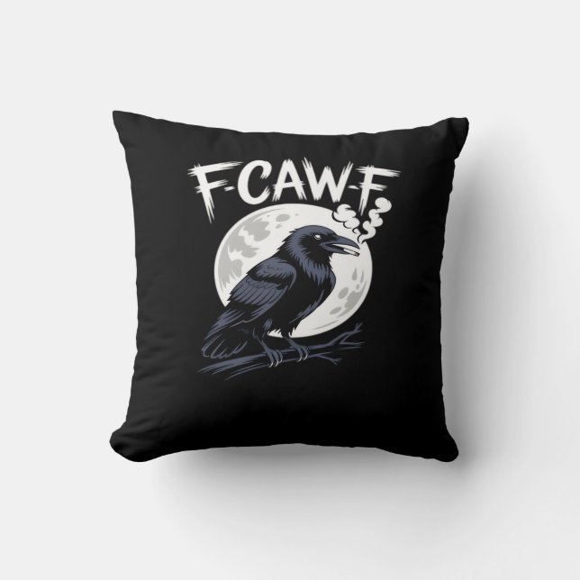 F-Caw-F Fågel Klassisk Vintage Konst Kudde (Framsida)