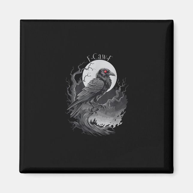 F-Caw-F Fågel Kreativ Konst Magnet (Framsidan)