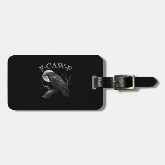 F-Caw-F Fågel Mån Gotisk Klassisk Cool Design Bagagebricka (Horisontell Framsida)