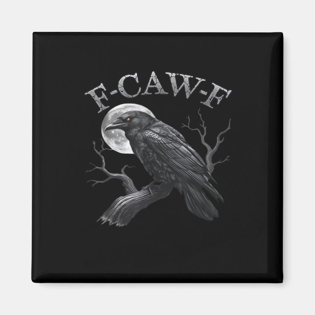 F-Caw-F Fågel Mån Gotisk Klassisk Cool Design Magnet (Framsidan)
