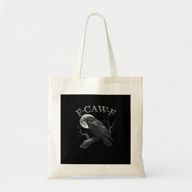 F-Caw-F Fågel Mån Gotisk Klassisk Cool Design Tygkasse (Framsidan)