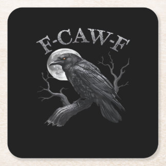F-Caw-F Fågel Mån Gotisk Klassisk Cool Design Underlägg Papper Kvadrat