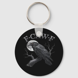 F-Caw-F Fågel Månad Goth Klassisk Cool Design Nyckelring
