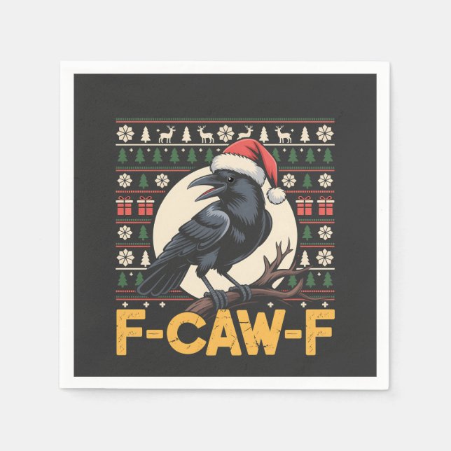 F-Caw-F Fulton jultröja Rolig Korp Jul   Pappersservett (Framsidan)
