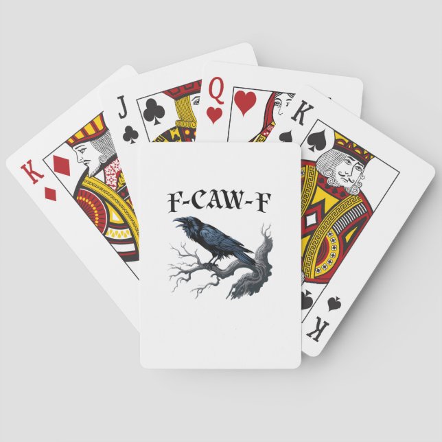 F-Caw-F Funny Bird Crow Casinokort (Baksidan)