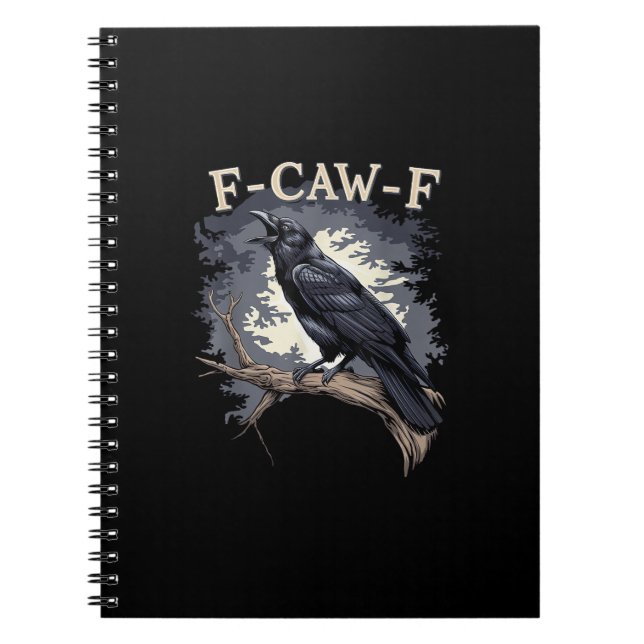 F Caw F Funny Bird Crow Creative Casual Design Anteckningsbok (Framsidan)