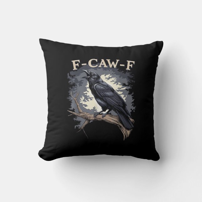 F Caw F Funny Bird Crow Creative Casual Design Kudde (Framsida)