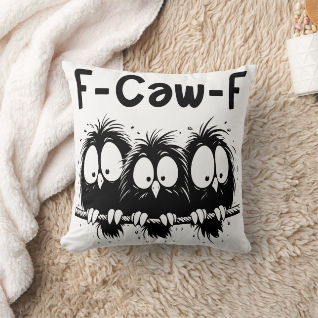 F-Caw-F Funny Bird Quote Gifts  Kudde (Filt)