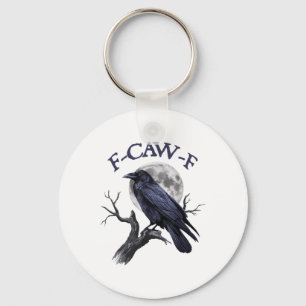 F-caw-f Funny Black Bird Black Kråka Nyckelring