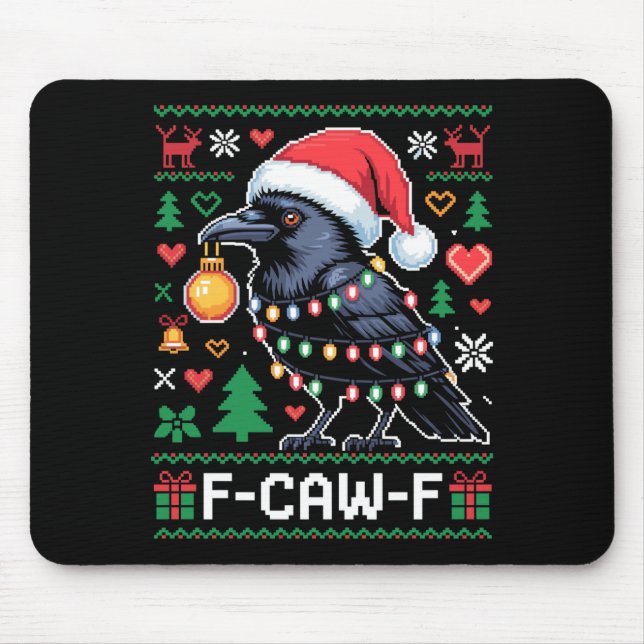 F-caw-f Funny Black Bird Humor Christmas Ugly Swea Musmatta (Framsidan)