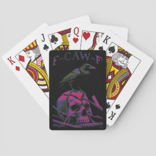F-Caw-F Funny Black Kråka Bird Casinokort