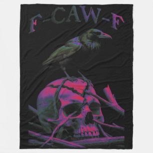 F-Caw-F Funny Black Kråka Bird Fleecefilt