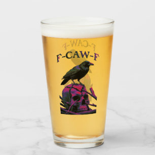 F-Caw-F Funny Black Kråka Bird Glaskopp