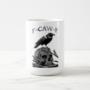 F-Caw-F Funny Black Kråka Bird Kaffemugg