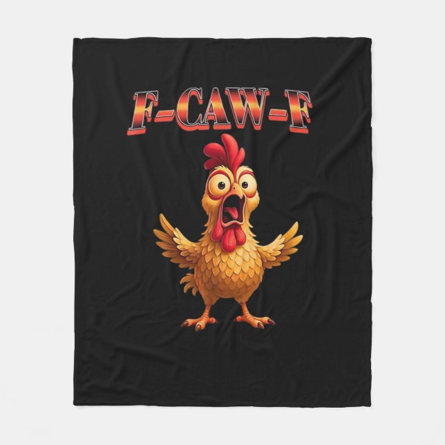 F Caw F Funny Chicken Classic Aesthetic Design Fleecefilt (Framsidan)