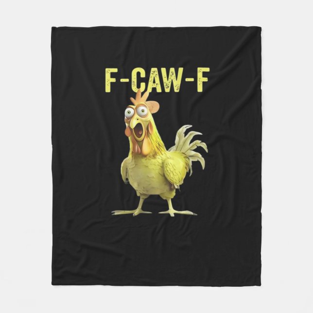 F-Caw-F Funny Chicken Classic Creative Casual Fleecefilt (Framsidan)