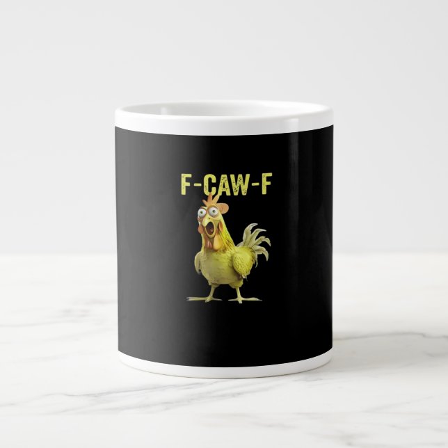 F Caw F Funny Chicken Classic Creative Casual Jumbo Mugg (Framsidan)