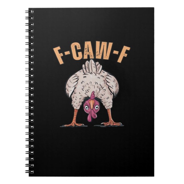 F Caw F Funny Chicken Classic Retro Cool Style Anteckningsbok (Framsidan)