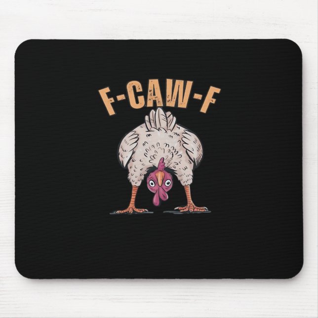 F Caw F Funny Chicken Classic Retro Cool Style Musmatta (Framsidan)
