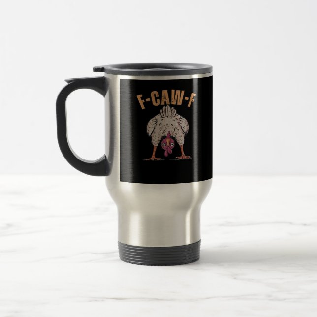 F Caw F Funny Chicken Classic Retro Cool Style Resemugg (Vänster)