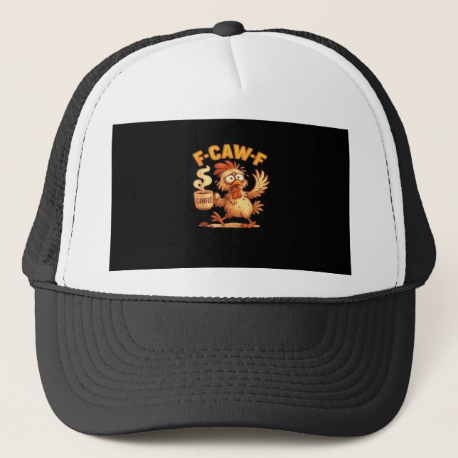 F-Caw-F Funny Chicken Classic Retro Graphic Keps (Framsida)