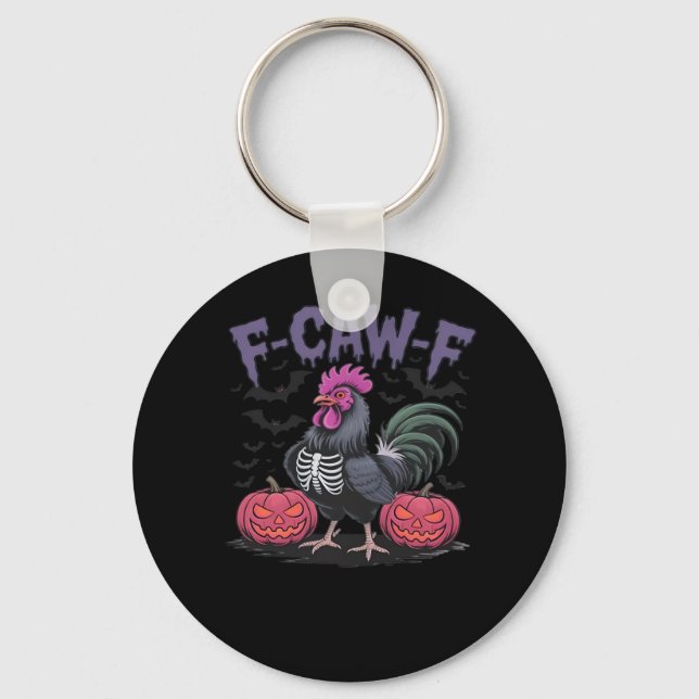 F Caw F Funny Chicken Classic Simple Clean Style Nyckelring (Framsida)