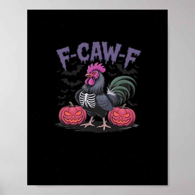 F Caw F Funny Chicken Classic Simple Clean Style Poster (Framsidan)